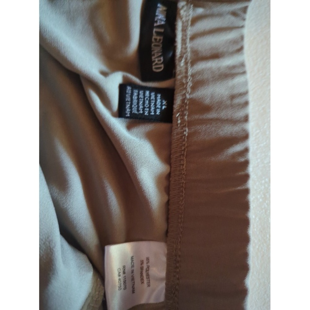 Nina Leonard Women's XL Taupe Jogger Pants Miracle Matte Jersey‎ Elastic Waist - Picture 2 of 3